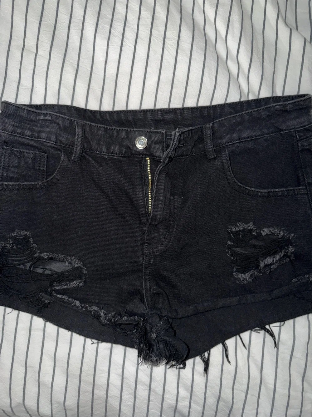 Black Distressed Women’s Denim Shorts